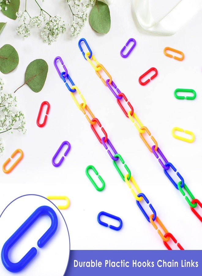 Bissap Plastic Chain Links Birds 250pcs, Mix Color Rainbow DIY C-Clips Chains Hooks Swing Climbing Cage Toys for Sugar Glider Rat Parrot Bird, Children's Learning Toy - Image 3