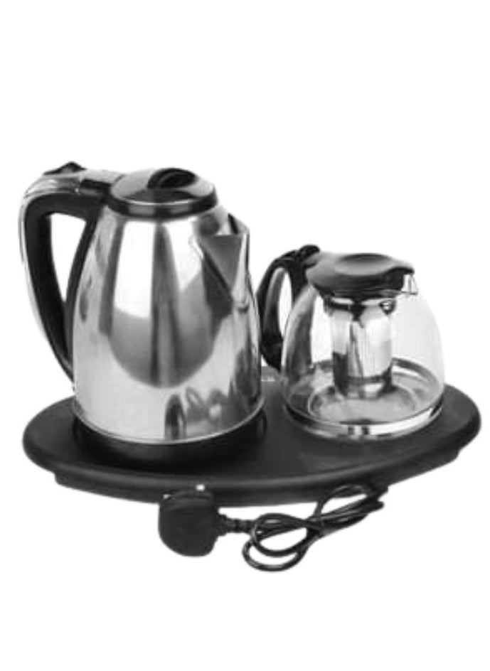 Denx Kettle With Tea Tray, Electric Kettle With Tea Tray & Automatic Shut-Off Feature, Transparent Glass Tea Maker With Filter - Image 3