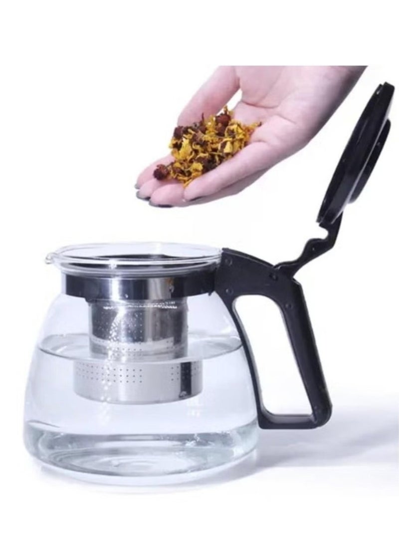 Denx Kettle With Tea Tray, Electric Kettle With Tea Tray & Automatic Shut-Off Feature, Transparent Glass Tea Maker With Filter - Image 5