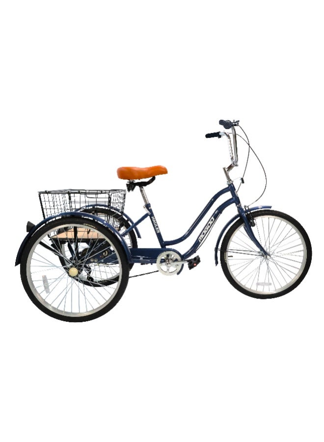 MOGOO Mogoo Hauler Adult Tricycle 24/26 Inch - 6-Speed Shimano Gears - Durable Steel Frame - Removable Rear Basket with Wheels & Handle - Strong Brakes - Vintage Saddle - Perfect for Shopping - Image 1