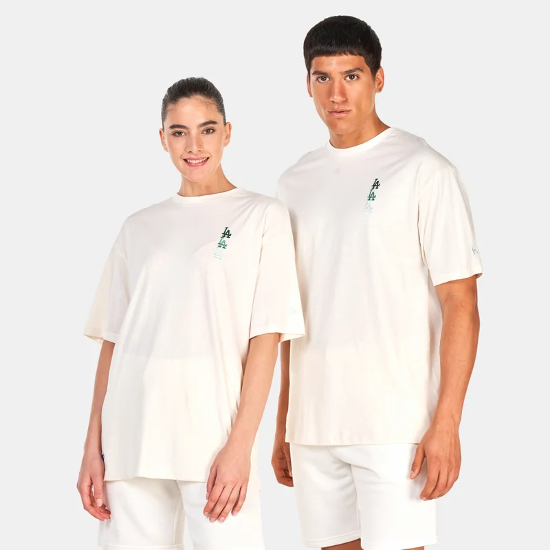 نيو ايرا تيشيرت لوس أنجلوس دودجرز بشعار مكدس كبير الحجم