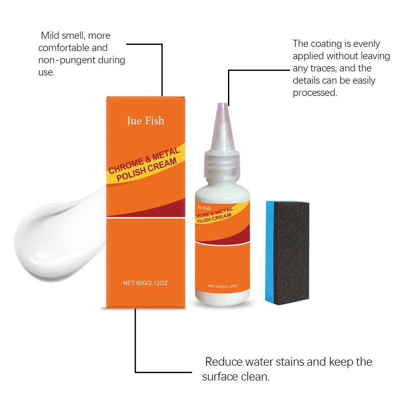 Jue Fish Metal Polishing Paste Prevents Rust, Removes Stains, Maintains Gloss And Easily Cares For The Surface Of Stainless Steel And Aluminum Products - Image 4