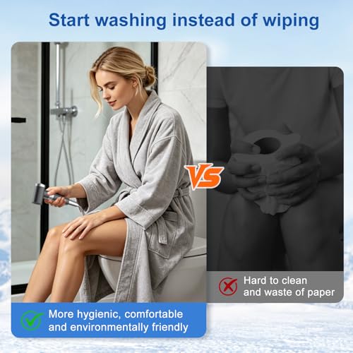 FEELSO Handheld Toilet Bidet Sprayer with Filter, Adjustable Water Pressure Filtered Jet Spray for Toilet with Leak-Proof Bidet Hose for Diaper Sprayer, Feminine Hygiene, Pet Shower & Muslim Shower - Image 4