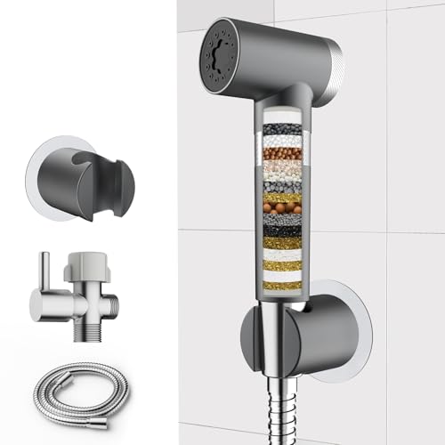 FEELSO Handheld Toilet Bidet Sprayer with Filter, Adjustable Water Pressure Filtered Jet Spray for Toilet with Leak-Proof Bidet Hose for Diaper Sprayer, Feminine Hygiene, Pet Shower & Muslim Shower - Image 1