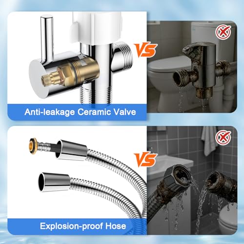 FEELSO Handheld Toilet Bidet Sprayer with Filter, Adjustable Water Pressure Filtered Jet Spray for Toilet with Leak-Proof Bidet Hose for Diaper Sprayer, Feminine Hygiene, Pet Shower & Muslim Shower - Image 5