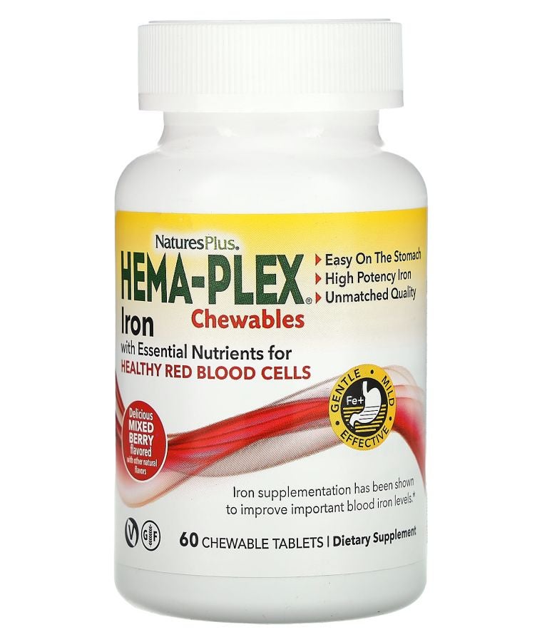 هيما-بليكس حبوب الحديد القابلة للمضغ بنكهة التوت المختلط 60 قرص قابل للمضغ