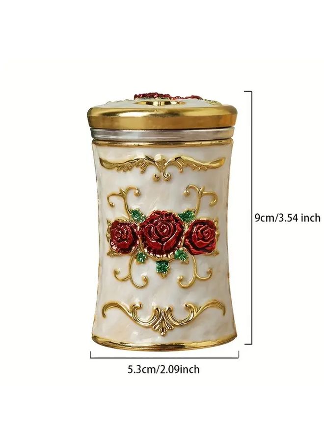 Rotatable Toothpick Tube Box Golden Blue Color For Living And Dining Room - Image 3