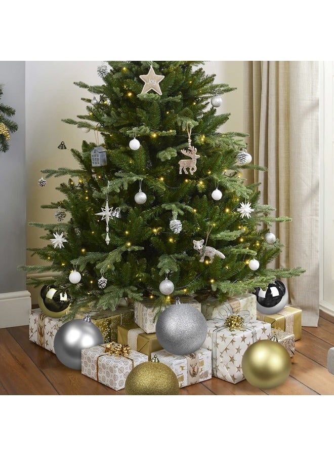 GnFlus Christmas Ornaments Balls 7.1" Large Christmas Decorations Xmas Tree Shatterproof Big Silver Christmas Ball Ornaments with Hanging Loop for Wedding Holiday Halloween Party Indoor Outdoor Decor - Image 3