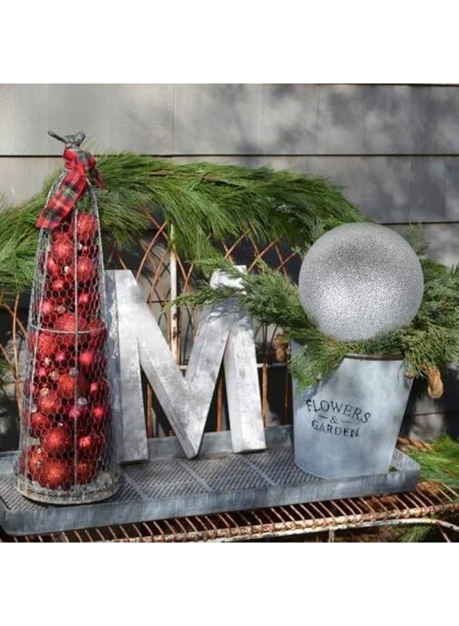 GnFlus Christmas Ornaments Balls 7.1" Large Christmas Decorations Xmas Tree Shatterproof Big Silver Christmas Ball Ornaments with Hanging Loop for Wedding Holiday Halloween Party Indoor Outdoor Decor - Image 4