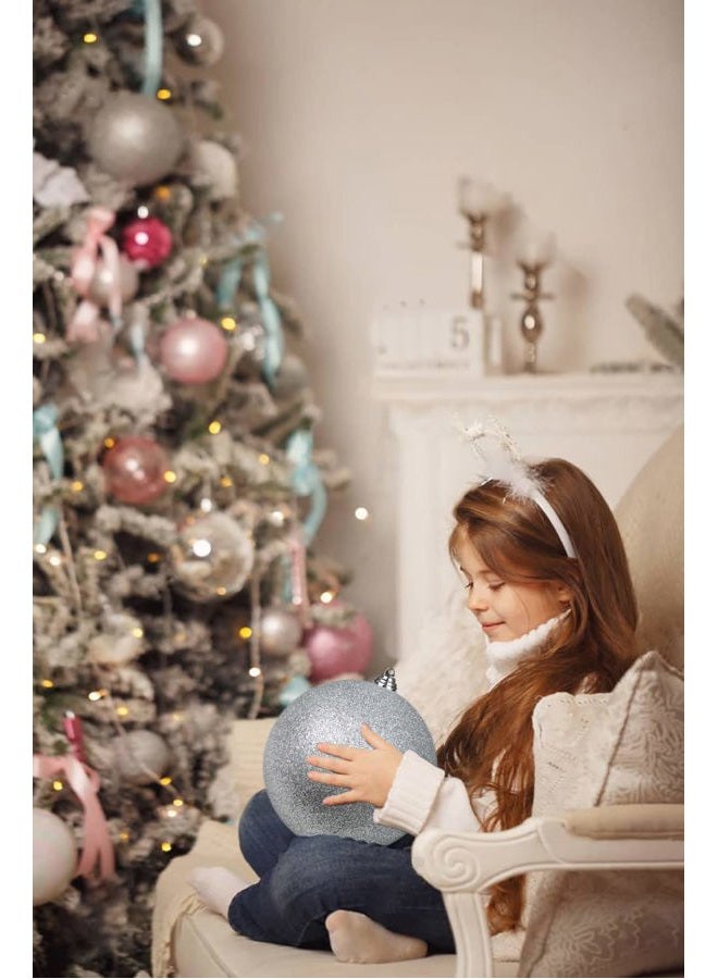 GnFlus Christmas Ornaments Balls 7.1" Large Christmas Decorations Xmas Tree Shatterproof Big Silver Christmas Ball Ornaments with Hanging Loop for Wedding Holiday Halloween Party Indoor Outdoor Decor - Image 5
