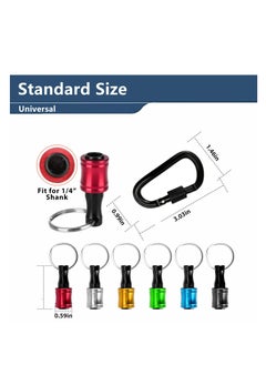 SYOSI Drill Bit Holder, 1/4 Inch Hex Shank Keychain Extension Bar, Aluminum Alloy Magnetic Pivot Screwdriver Bits Holder, Set for Most Electric, Hand-held Screwdrivers and Drill Bits (12 Pieces)  - Image 4