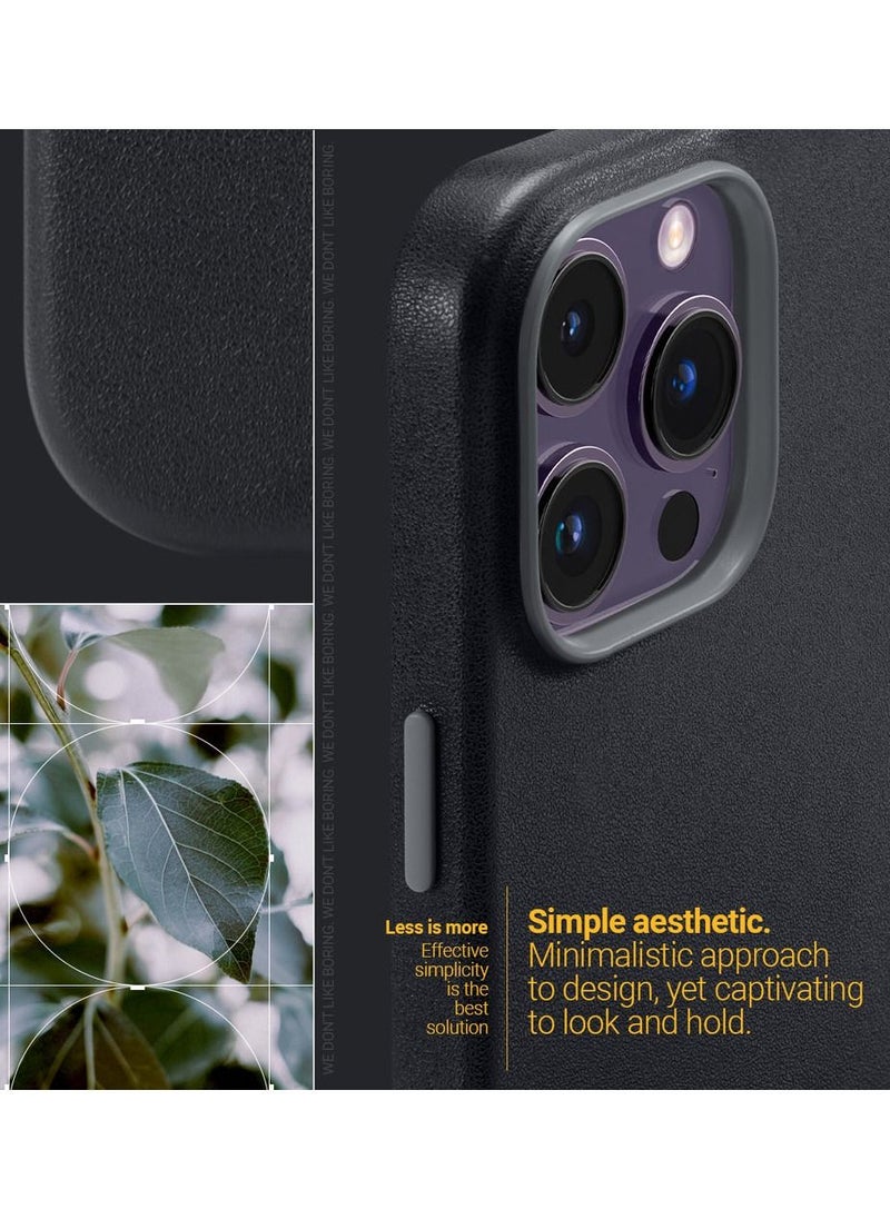 Caseology - Nano Pop Mag LE Vegan Leather Case [Built-in Magnet] Designed for Magsafe Compatible with iPhone 14 Pro Max Case 5G (2022) - Black Sesame - Image 1