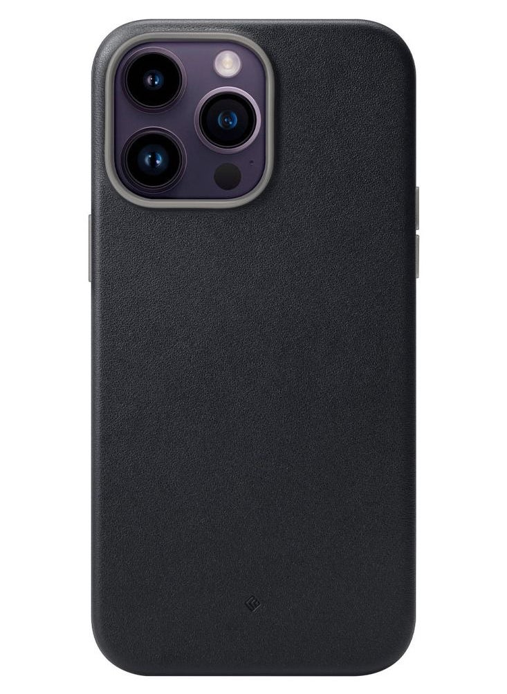 Caseology - Nano Pop Mag LE Vegan Leather Case [Built-in Magnet] Designed for Magsafe Compatible with iPhone 14 Pro Max Case 5G (2022) - Black Sesame - Image 1