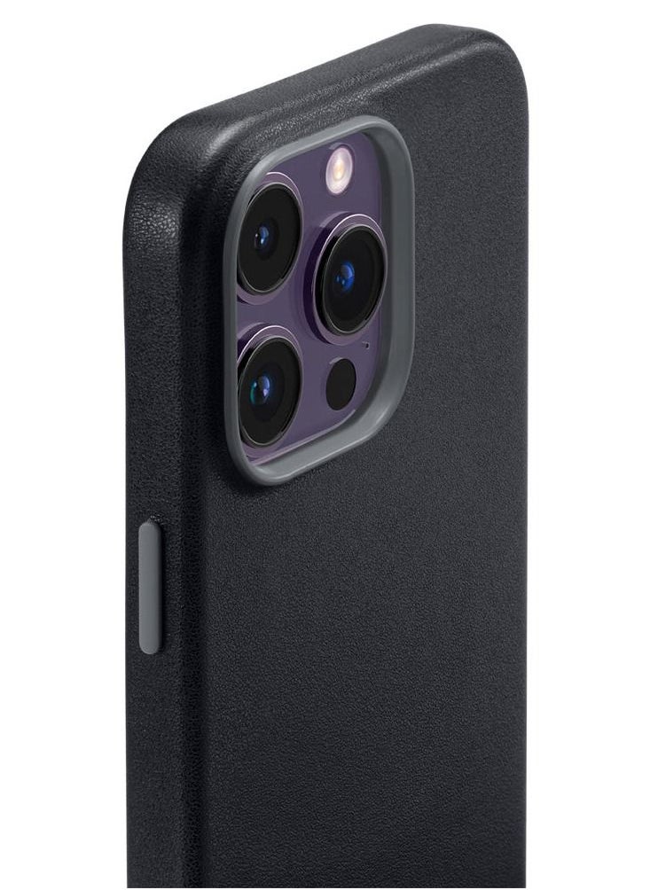 Caseology - Nano Pop Mag LE Vegan Leather Case [Built-in Magnet] Designed for Magsafe Compatible with iPhone 14 Pro Max Case 5G (2022) - Black Sesame - Image 1