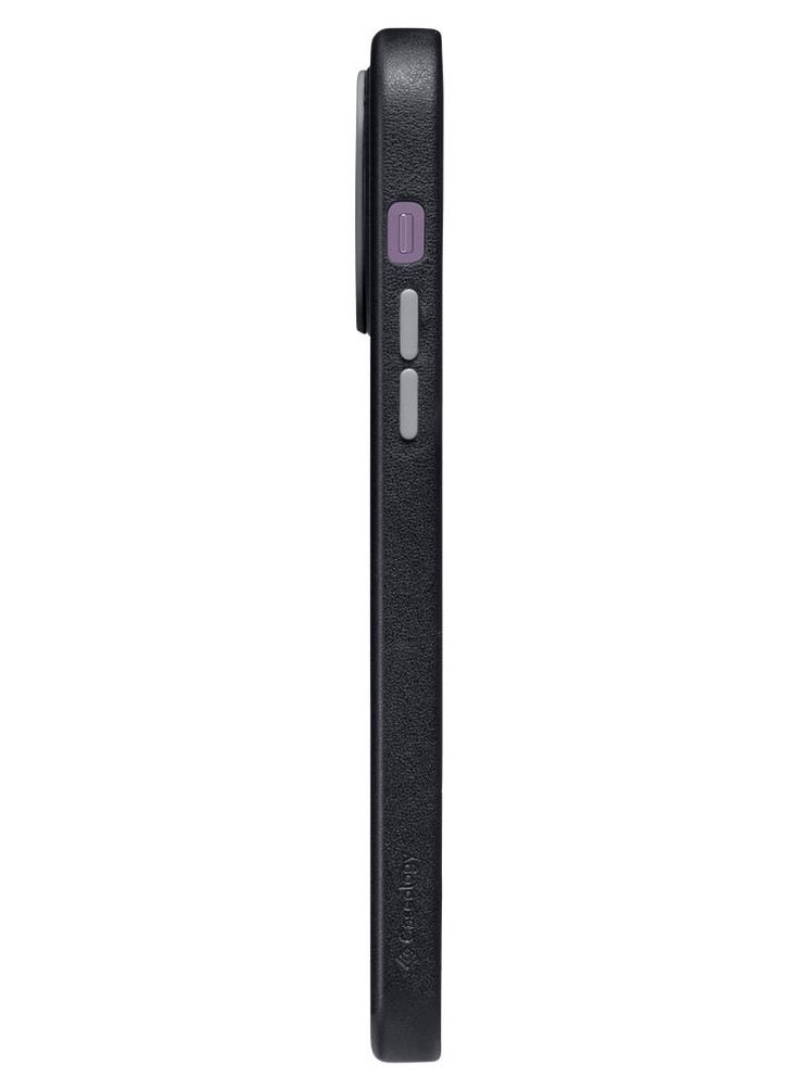 Caseology - Nano Pop Mag LE Vegan Leather Case [Built-in Magnet] Designed for Magsafe Compatible with iPhone 14 Pro Max Case 5G (2022) - Black Sesame - Image 1
