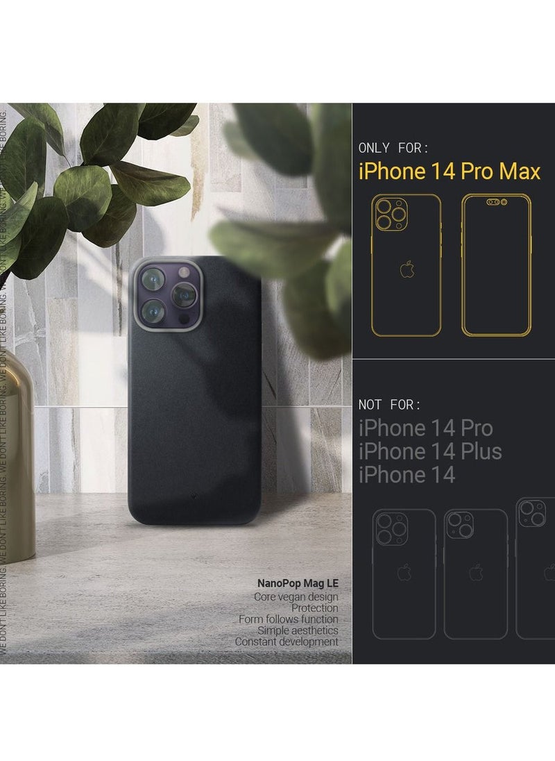 Caseology - Nano Pop Mag LE Vegan Leather Case [Built-in Magnet] Designed for Magsafe Compatible with iPhone 14 Pro Max Case 5G (2022) - Black Sesame - Image 1