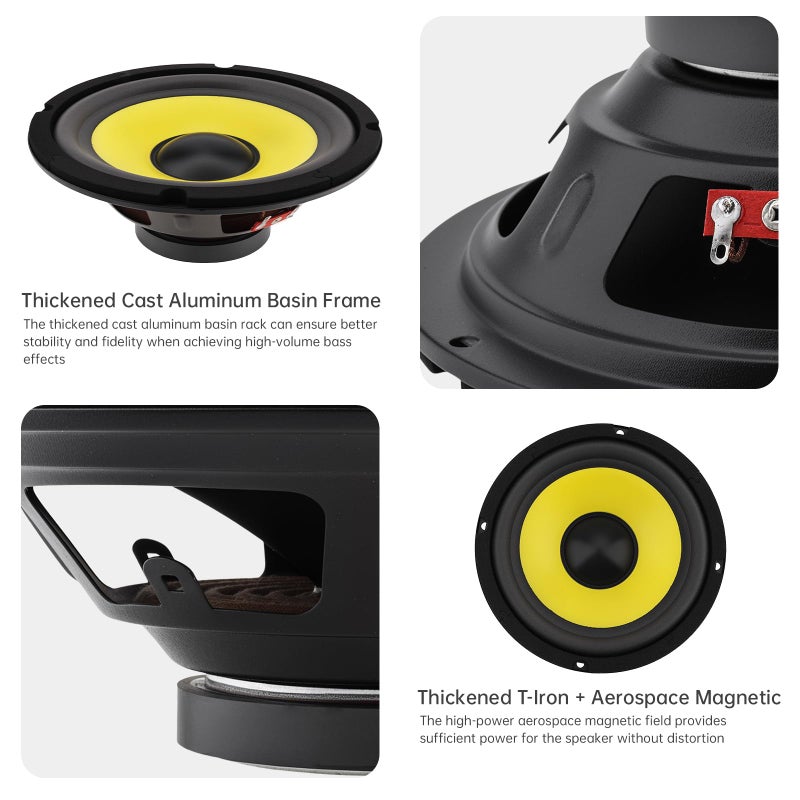 DriSentri 6 Inch Bass Loudspeaker Woofer Speaker, Car Speakers Wide Frequency Response Car Audio Stereo Speaker for Car Audio/Home Theaters - Image 4