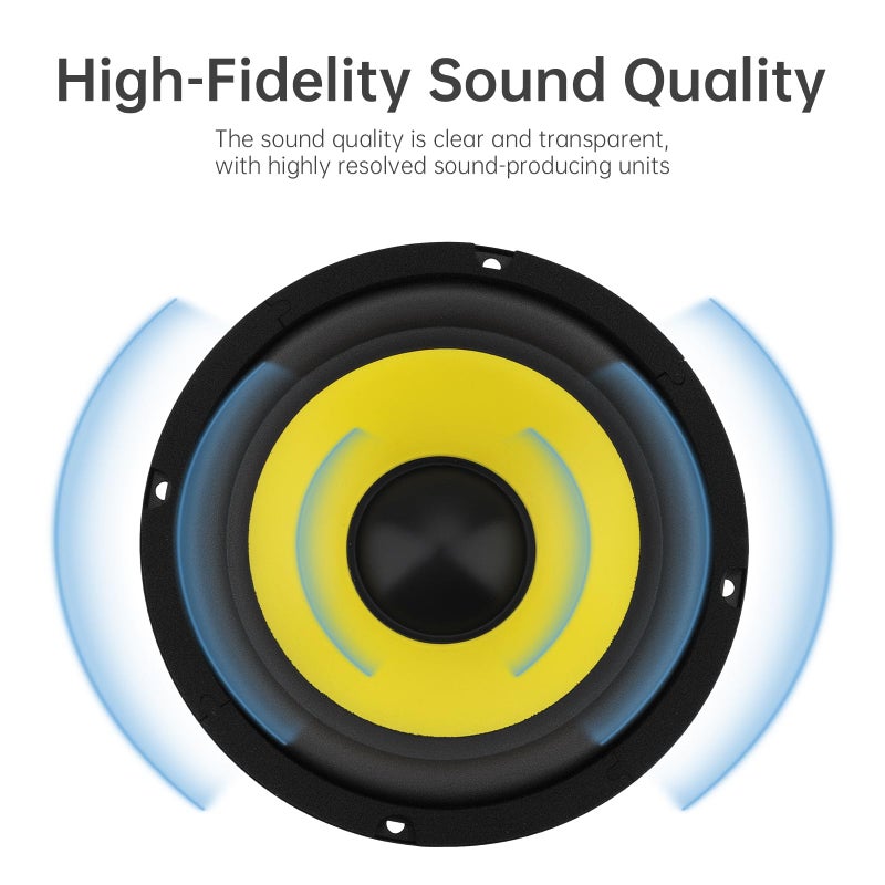 DriSentri 6 Inch Bass Loudspeaker Woofer Speaker, Car Speakers Wide Frequency Response Car Audio Stereo Speaker for Car Audio/Home Theaters - Image 3