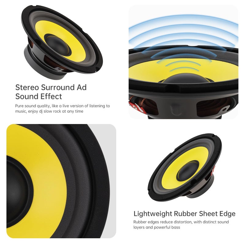 DriSentri 6 Inch Bass Loudspeaker Woofer Speaker, Car Speakers Wide Frequency Response Car Audio Stereo Speaker for Car Audio/Home Theaters - Image 5