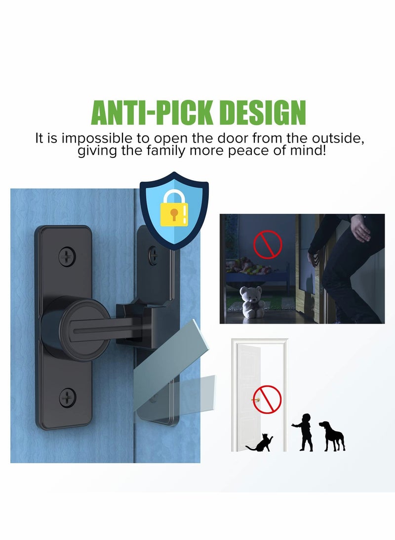Heavy Duty 90° Right Angle Door Lock - Durable Flip Latch Bolt for Doors  Windows, Secure Push-Pull Lock Rod for Barns - Image 3