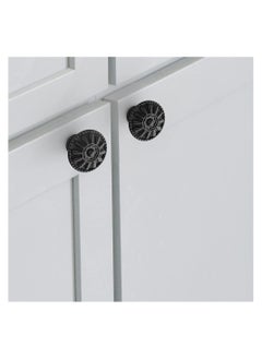 Excefore Cabinet Handle 9-Pack of Matte Black Kitchen Cabinet Knobs Pulls, Matte Round Farmhouse Dresser Handles Drawer Knobs for Modern Closet Furniture Door, Floral Pattern  - Image 5