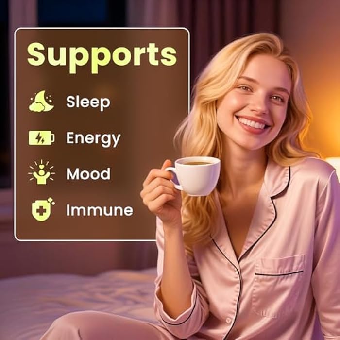 B BEWORTHS ب بيورثس كاكاو الفطر الساخن، 10 - مزيج مستخلص الفطر المعقد مع تركيبة دعم النوم، أشواغاندا، إل-ثيانين، بلسم الليمون، غابا، ميلاتونين، دعم النوم السريع والبقاء نائماً، 30 حصة - Image 2