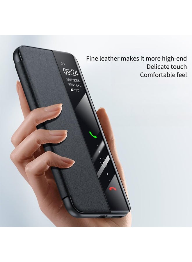 general Leather Case Compatible with Huawei Pura 80 Ultra Flip Cover Smart Window with Flip Free Answering Slim Lightweight Anti Drop Shockproof Protective Cover - Image 2