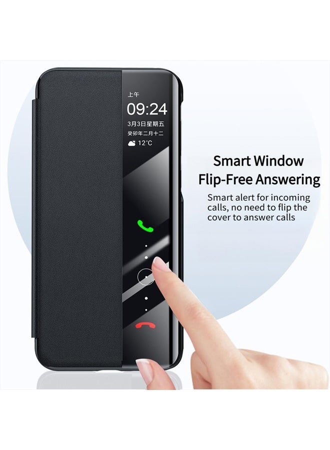general Leather Case Compatible with Huawei Pura 80 Ultra Flip Cover Smart Window with Flip Free Answering Slim Lightweight Anti Drop Shockproof Protective Cover - Image 3