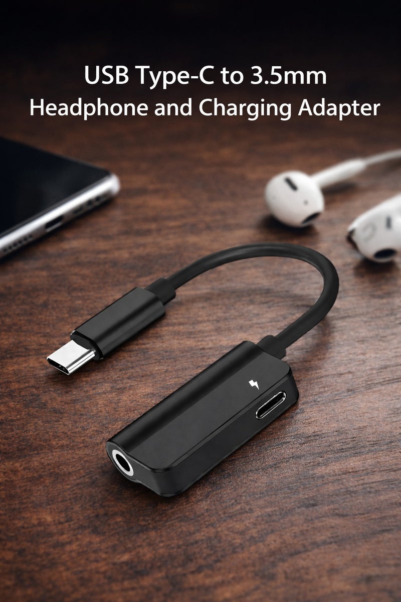 محول USB Type-C إلى 3.5 مم لسماعات الأذن مع منفذ شحن، محول صوت 2 في 1 USB-C، دعم الشحن السريع 3A، صوت عالي الجودة Hi-Fi، متوافق مع هواتف أندرويد والأجهزة اللوحية وجميع أجهزة USB-C - Image 3