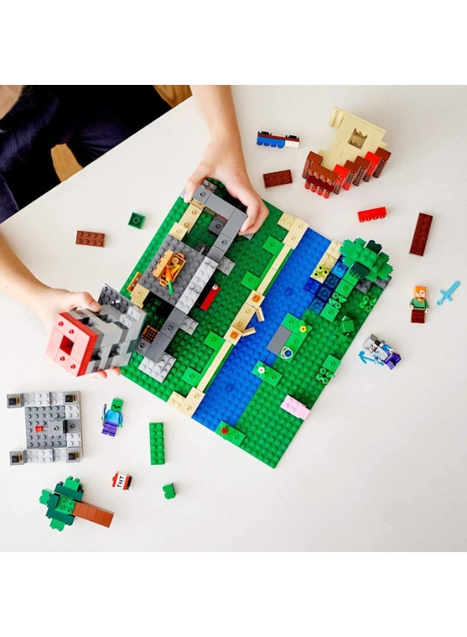REZZOSS 612 Pcs My World Castle & Farm Building Blocks Set – Minecraft Themed Construction Toy with Minifigures | Steve, Alex, Zombie & Creeper Battle Playset | DIY Educational STEM Brick Kit for Kids 6+ | Watchtower, TNT & Boat Model - Image 3