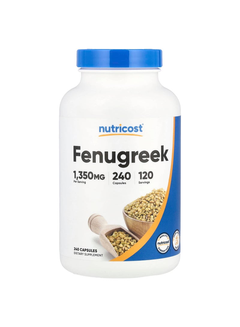 Nutricost Fenugreek, 240 Capsules (675 mg per Capsule)