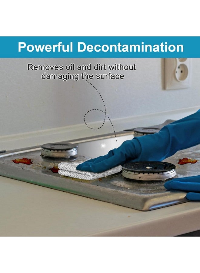 كلين فلاي 6 قطع من خرق غسيل الأطباق السلكية للأطباق الجافة والرطبة، قطعة قماش سلكية غير قابلة للخدش، وسادات تنظيف متعددة الأغراض، مناديل تنظيف المطبخ الموفرة للوقت - Image 4