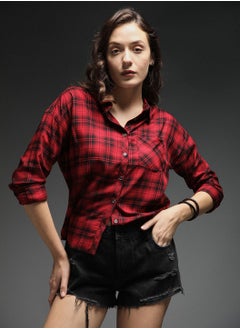 HIGH STAR Boxy Check Shirt for Women  - Image 2