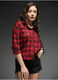 HIGH STAR Boxy Check Shirt for Women  - Image 3
