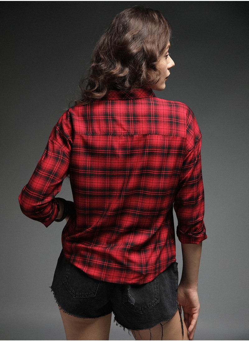 HIGH STAR Boxy Check Shirt for Women  - Image 5