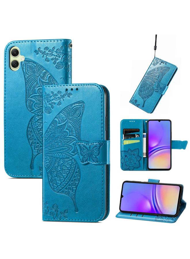 S-TOP Case For Samsung Galaxy A05 Butterfly Love Flower Embossed Leather Phone Case - Image 1