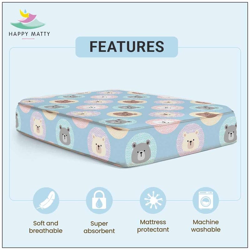 Happy Matty Baby Extra Absorbent Quick Dry Waterproof Sheets – Reusable, Washable, Soft Crib Sheet Mattress Protector – Pack of 2 (Medium 50x70 cm & Large 140x100 cm) - Image 4