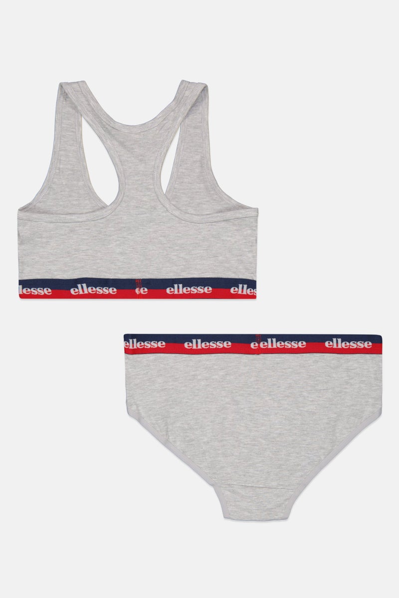 Ellesse Women 2 Pieces Brand Logo Bralette And Underwear Set, Grey  - Image 2