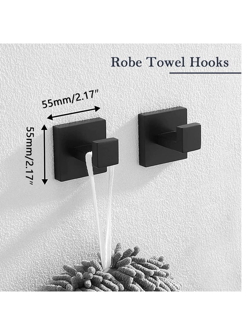 5-Pieces Matte Black Bathroom Hardware Accessories Set, SUS304 Stainless Steel Bath Towel Bar Set, Towel Racks for Bathroom Wall Mounted. - Image 5