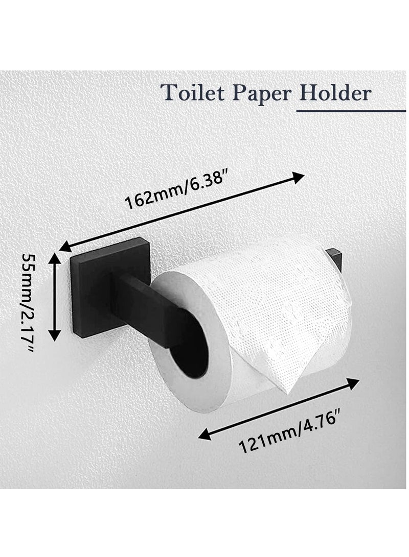 5-Pieces Matte Black Bathroom Hardware Accessories Set, SUS304 Stainless Steel Bath Towel Bar Set, Towel Racks for Bathroom Wall Mounted. - Image 4