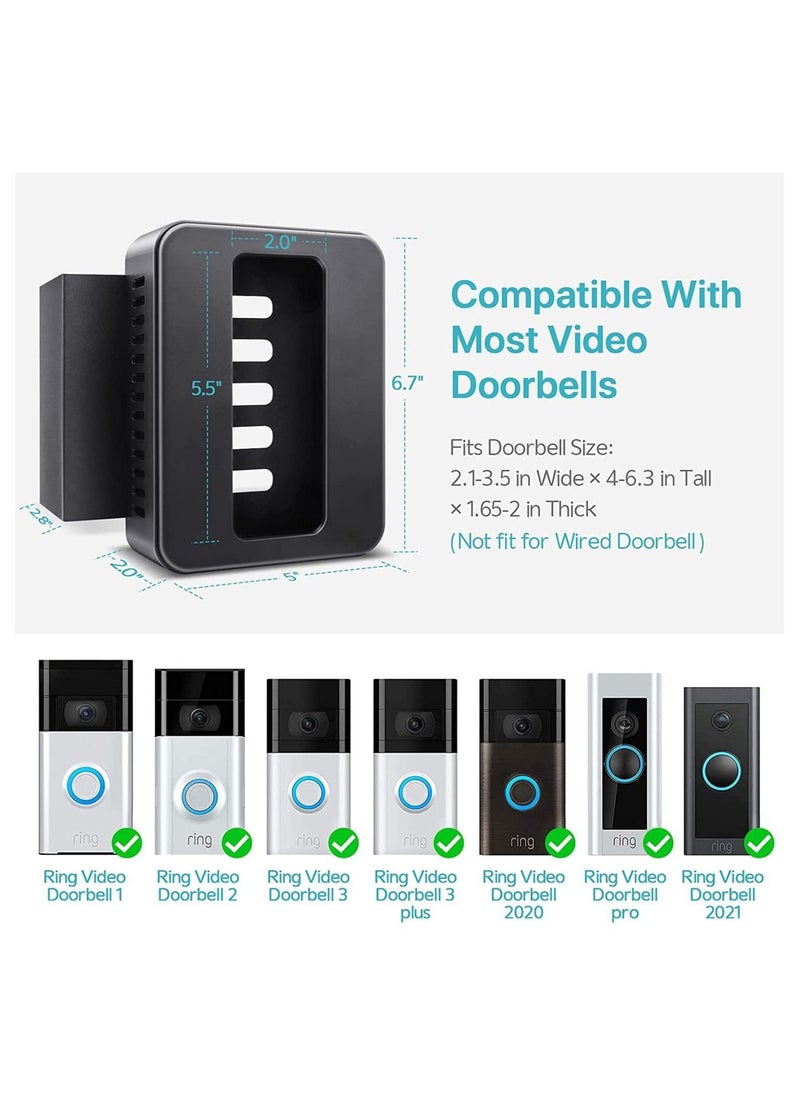 Generic Anti-Theft Video Doorbell Door Mount, for Ring Doorbell Mount for Apartment, Doorbell No-Drill Mount Fit for Most Video Doorbell, Ring Doorbell Holder for Apartment Door, Doorbell Bracket  - Image 2