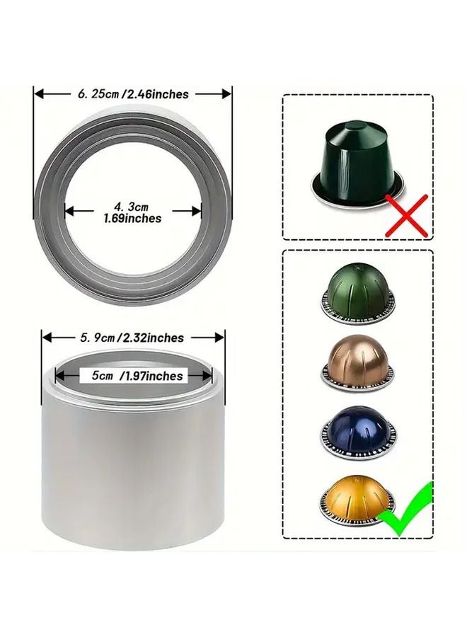 عدة إعادة تعبئة كبسولة فيرتو المعدنية السوداء القابلة لإعادة الاستخدام مع فرشاة وملعقة وحامل لتعبيئة الكبسولات - Image 4