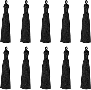 Tupalizy Tupalizy 10PCS Handmade Soft Silky Tassels with Hanging Loop for Bookmarks Keychains Earring Bracelets Jewelry Making - Image 1