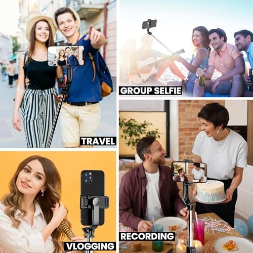 WeCool S2 Selfie Stick Tripod, 6sec Telescopic Pole with 42in/106cm extendable Selfie Stick, Detachable Mobile Holder with Wireless Remote for Photoshoot & Vlogging, Compatible with iPhone & Android - Image 4