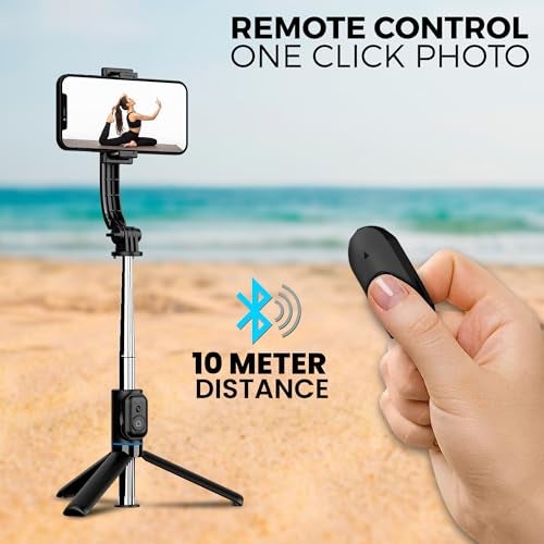 WeCool S2 Selfie Stick Tripod, 6sec Telescopic Pole with 42in/106cm extendable Selfie Stick, Detachable Mobile Holder with Wireless Remote for Photoshoot & Vlogging, Compatible with iPhone & Android - Image 3