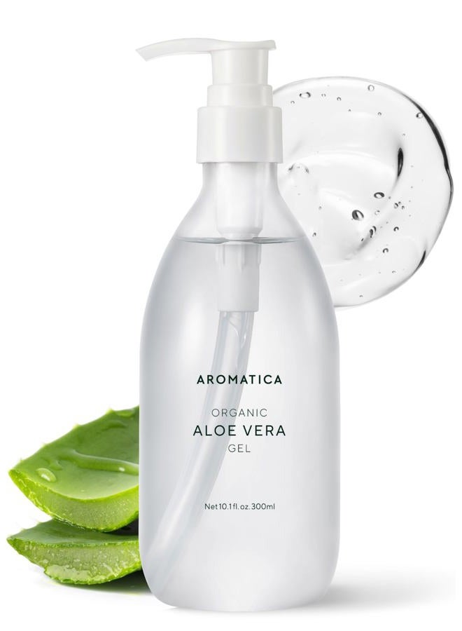 AROMATICA جل الصبار العضوي جومبو 500 مل، للعناية بعد الشمس وتخفيف حروق الشمس مع جل الصبار النقي للوجه والشعر، مرطب حروق الشمس معتمد من EWG - Image 1