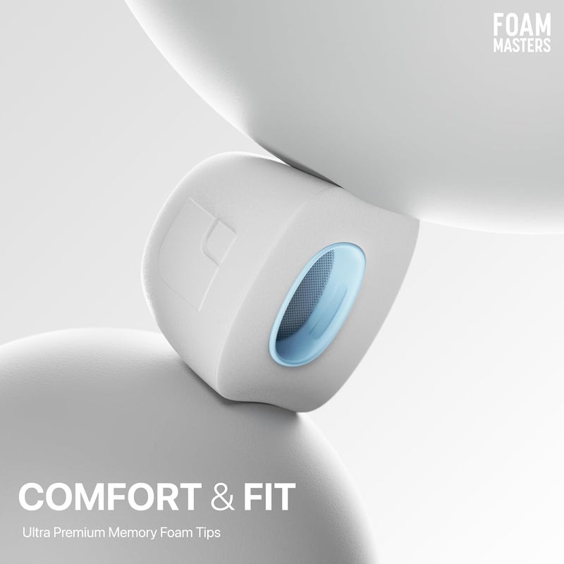 AutoLine Pro Foam Masters Memory Foam Ear Tips for AirPods 1st & 2nd Gen | 3 Pairs | New Version 4.0 - | Comfortable | Secure | Better Noise Cancellation | Replacement Buds (Small, White) - Image 4