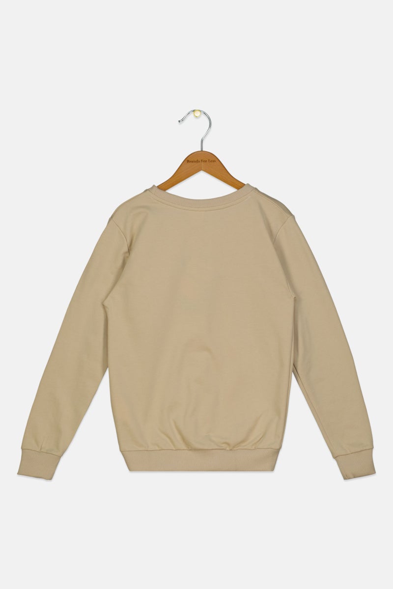 Peanuts سويت شيرت طويل الأكمام بأكمام دائرية للأطفال الأولاد، بيج - Image 2
