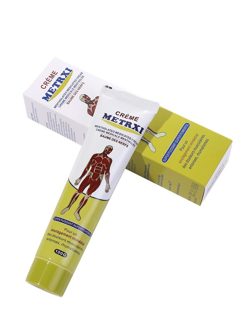 Metrxi Yellow Muscle Fitness Massage Cream | Muscle Relaxation and Recovery | Pre/Post Workout Relief | 200g