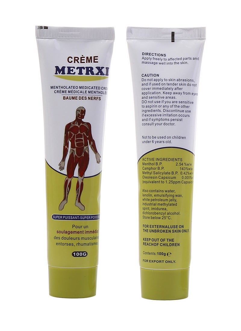 Metrxi Yellow Muscle Fitness Massage Cream | Muscle Relaxation and Recovery | Pre/Post Workout Relief | 200g
